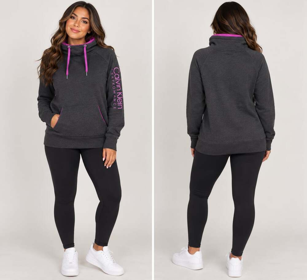 Sporty Luxe Elevated Athleisure Calvin Klein Performance Dark Gray Hoodie XL